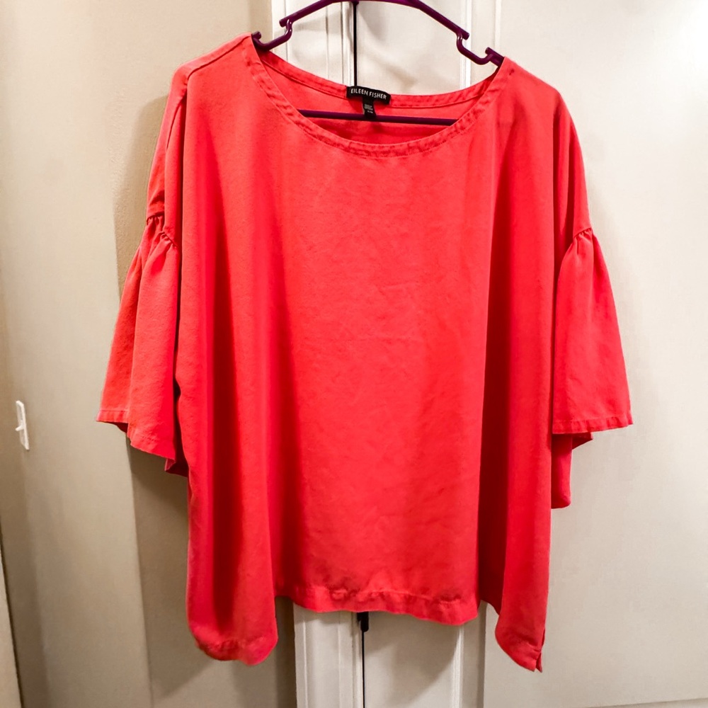 Eileen Fisher Vibrant Bright Pink Blouse